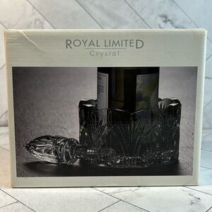 Royal Limited Crystal Traditional Coaster Bottle Stopper Set 2 Piece Bar Set